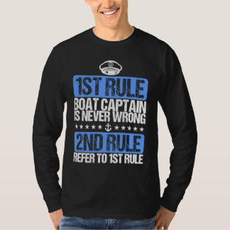 T-shirt Cool Boat Captain is Never Wrong Hat