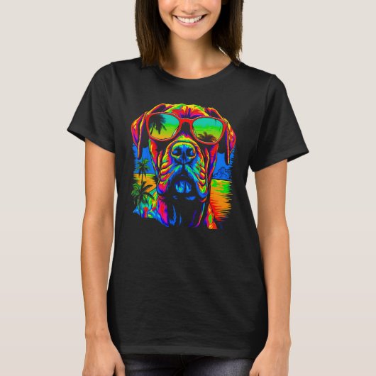 T-shirt Cool Boxer Dog Pop Art (Devant)
