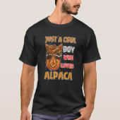 T-shirt Cool Boy Cute Alpaca Mammal Llama Lama Pacos Ferme (Devant)