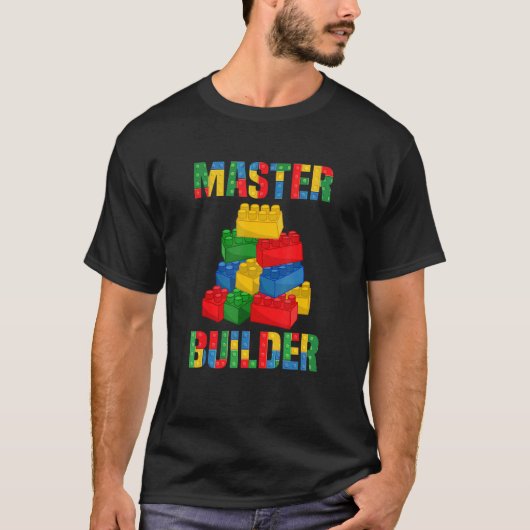T-shirt Cool Brick Master Builder Bâtiments Blocs Hommes G (Devant)