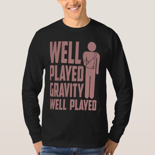 T-shirt Cool Broken Arm For Kids Gravity Gag Broke Bone (Devant)