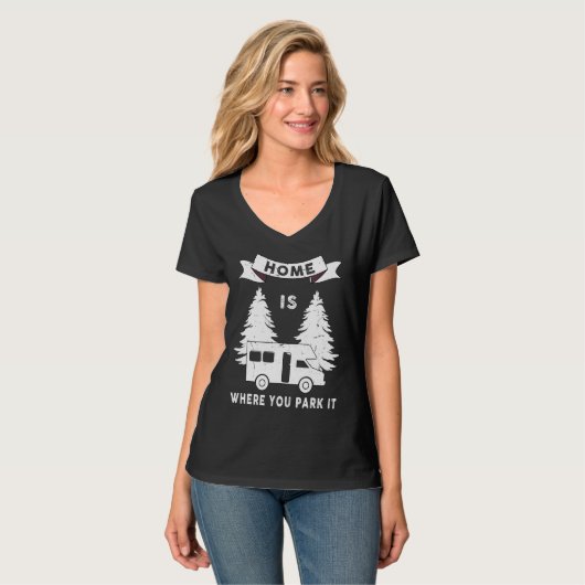 T-shirt Cool Camping Rv Pilote Voyage Trailer Accueil Où V (Devant entier)