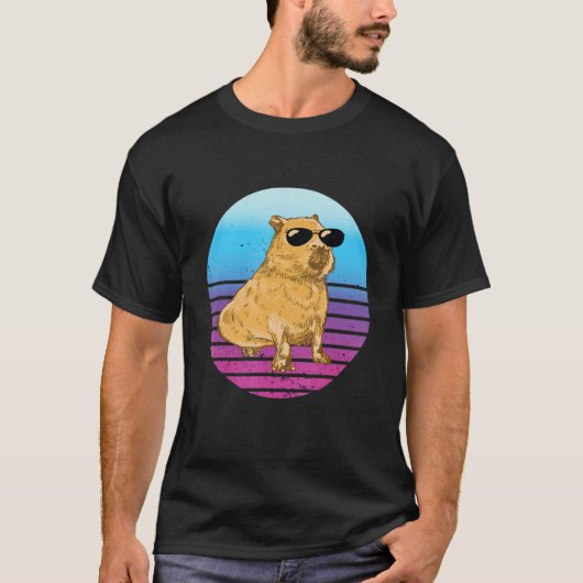 T-shirt Cool Capybara Sunset Capybara   Capybara Rodent (Devant)