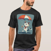 T-shirt Cool Cat and Umbrella for a Unique Statement (Devant)