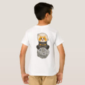 T-shirt Cool Cat in space Cat Astronaut Cosmic animal Moon (Dos entier)