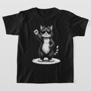T-shirt Cool Cat Rock Dancer Tee   Drôle animal musique ca