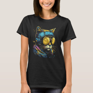 T-shirt Cool Cat Wear Pilote lunettes Design