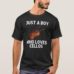 T-shirt Cool Cello Pour Garçons Enfants Cello Lecteur Musi