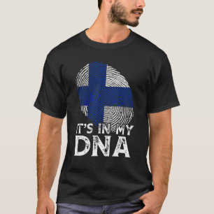 T-shirt Cool C'est dans mon Adn Finlande Drapeau Empreinte