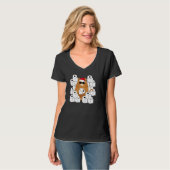 T-shirt Cool Chat En Père Noël S Casquette Avec Papiers To (Devant entier)