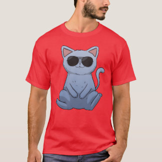 T-shirt Cool Chat Lunettes de soleil Chat Famille Lunettes