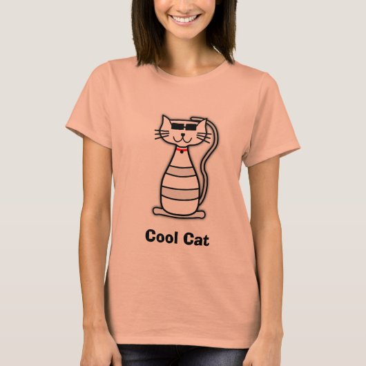 T-shirt Cool Chat mignon chatte de dessin animé chat avec  (Devant)