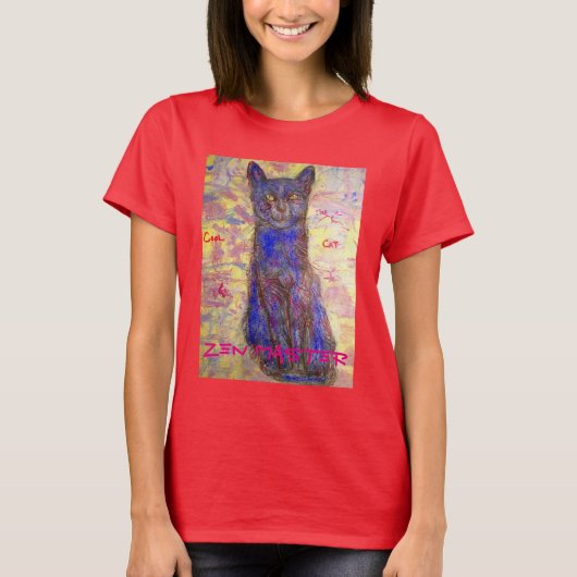 T-shirt cool chat zen maître (Devant)