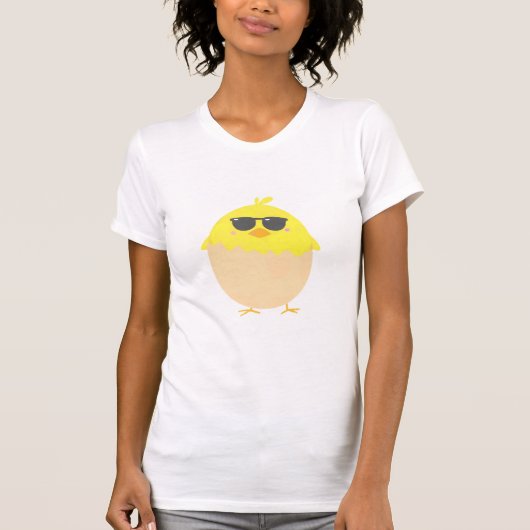 T-shirt Cool Chick funky Pâques jaune poussin (Devant)