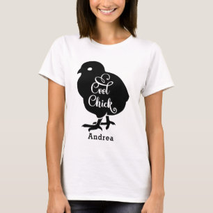 T-shirt Cool Chick Personnaliser Nom Fille Bébé Poulet