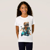 T-Shirt Cool chien biker, mignon Yorkshire terrier chien c (Devant entier)