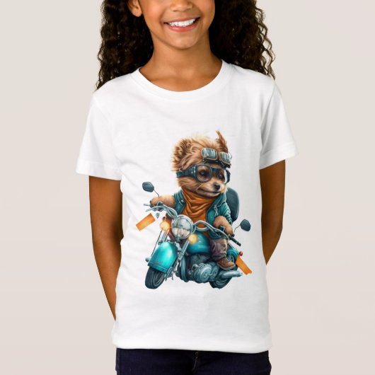 T-Shirt Cool chien biker, mignon Yorkshire terrier chien c (Devant)