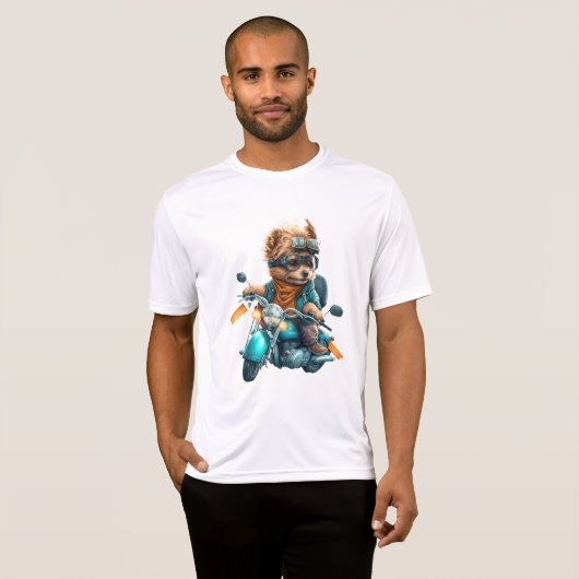 T-shirt Cool chien biker, mignon Yorkshire terrier chien c (Devant entier)