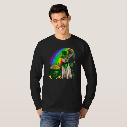 T-shirt Cool Chihuahua Chien Leprechauns Shamrock Clover P (Devant entier)