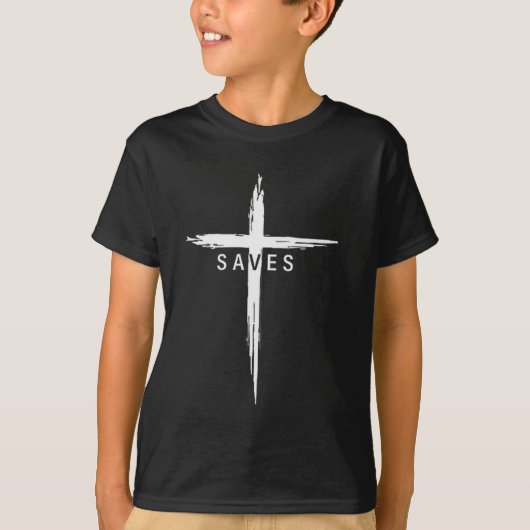 T-shirt Cool Christian Cross Jesus Saves Men Women Graphic (Devant)