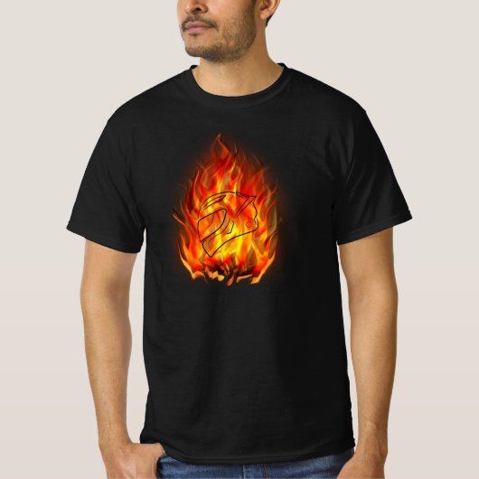 T-shirt Cool coffre-fort Casque moto pour flammes et vélos (Devant)