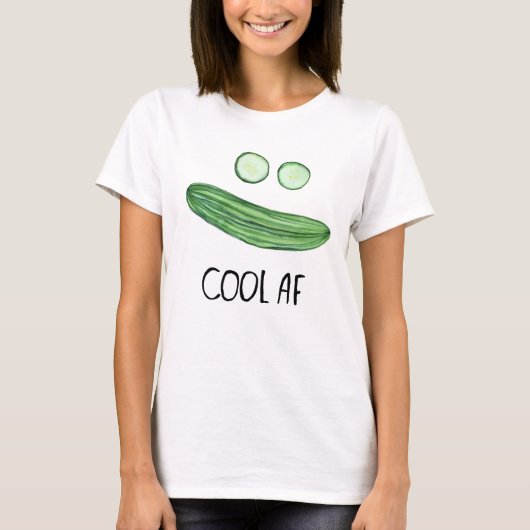 T-shirt Cool comme concombre "Cool AF" Funny Watercolor (Devant)