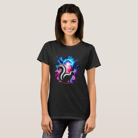 T-shirt Cool Cosmic Skunk Galaxy Graphic Space Art (Devant entier)