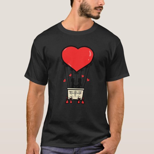 T-shirt Cool Couple Heart Valentine's Day Romantic (Devant)
