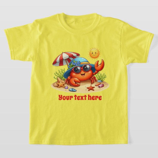 T-shirt Cool crabe ajouter texte plage filles (Poser)