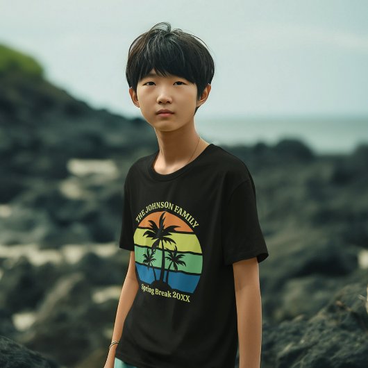T-shirt Cool Custom Tropical Beach Trip Palm Trees Enfants