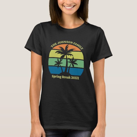 T-shirt Cool Custom Tropical Beach Trip Palm Trees Femmes (Devant)