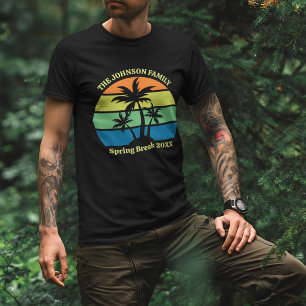 T-shirt Cool Custom Tropical Beach Trip Palm Trees Noir