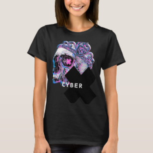 T-shirt Cool Cyber X Skull Illustration tenue graphique