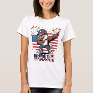 T-shirt Cool Dabbing Eagle USA Bruh Design