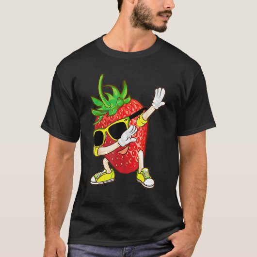 T-shirt Cool Dabbing Strawberry Funny Love Dancer Sweet Fr (Devant)