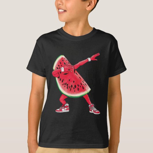 T-shirt Cool Dabbing Watermelon Drôle Fruit Dancing Athlet (Devant)