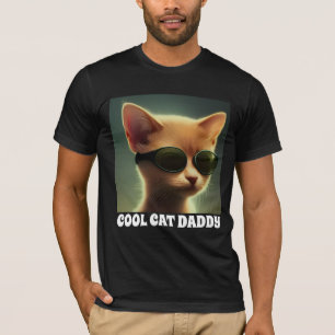 T-SHIRT cool DAD GINGER CAT W/ SUNGLASSES T-SHIRTS