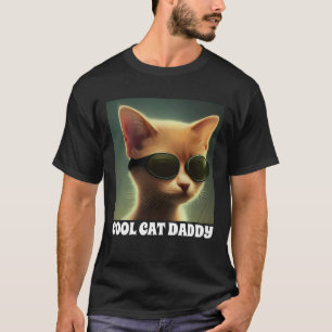 T-SHIRT cool DAD GINGER CAT W/ SUNGLASSES T-SHIRTS