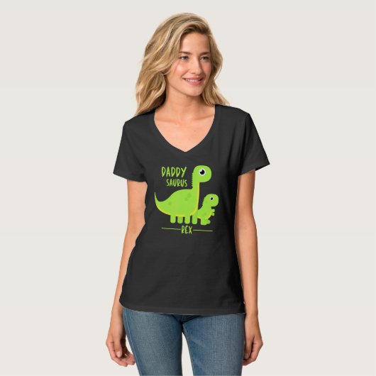 T-shirt Cool Daddysaurus Rex Dino (Devant entier)