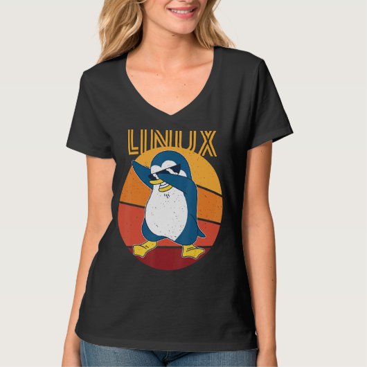 T-shirt Cool d'administration Linux Penguin Informatique N (Devant)