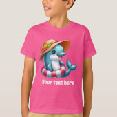 T-shirt Cool dauphin ajouter texte pool filles (Devant)