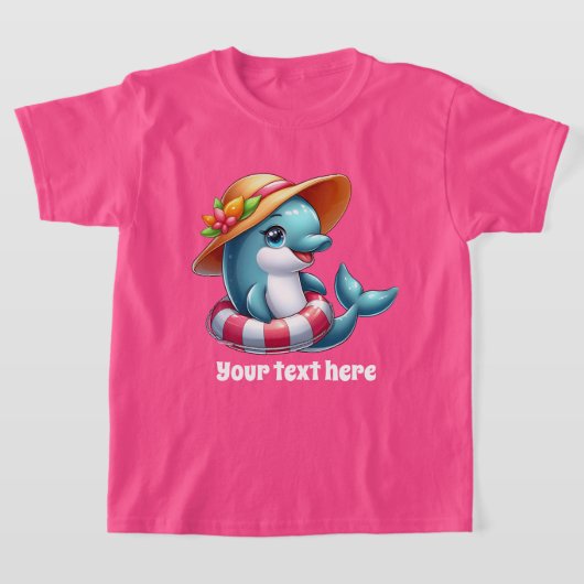 T-shirt Cool dauphin ajouter texte pool filles (Poser)