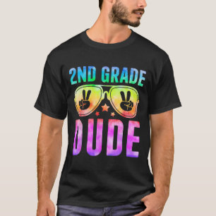T-shirt cool de 2e année Dude Tie Dye Retour à l'école Deu