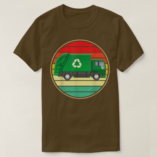 T-shirt Cool de camion à ordures Retro Green (Design devant)