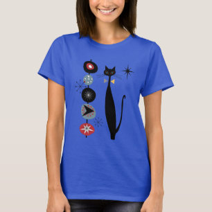 T-shirt Cool de l'ère atomique Chat noir du milieu du sièc