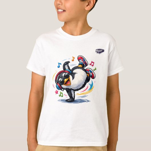 T-shirt cool de manchots de breakdancing pour enfa (Devant)