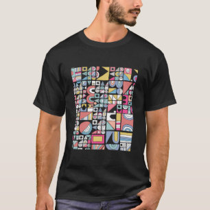 T-shirt Cool de Motif Art-Travail Abstrait de forme géomét