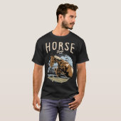 T-shirt cool de rodéo saut à cheval (Devant entier)