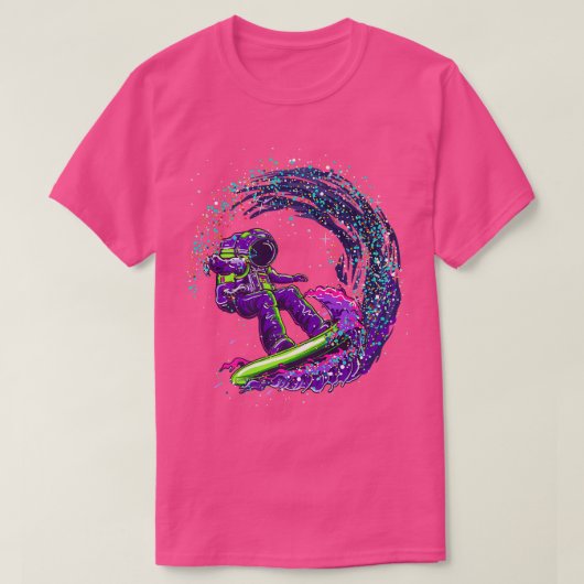 T-shirt Cool de surf spatial astronaute (Design devant)