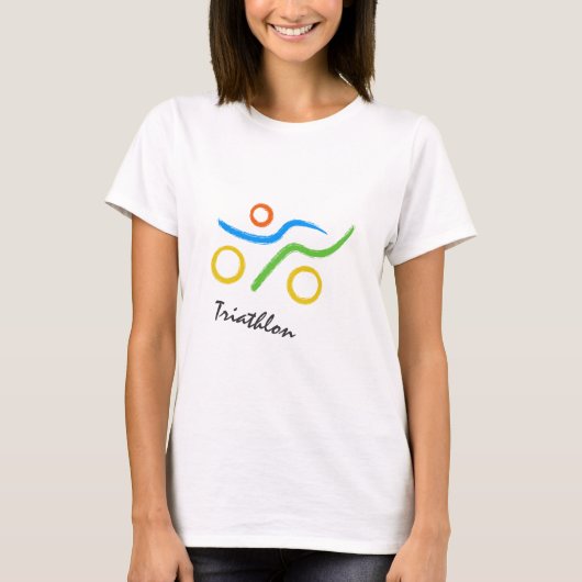 T-shirt Cool de triathlon et conception unique (Devant)